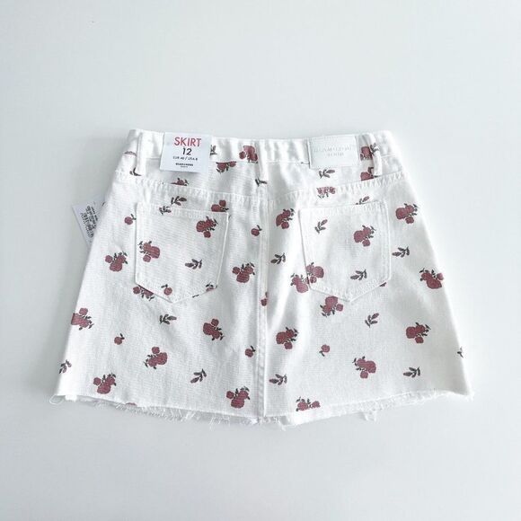 glamorous //  white ditsy denim skirt // mini // size 8 // BNWT - Picture 2 of 10